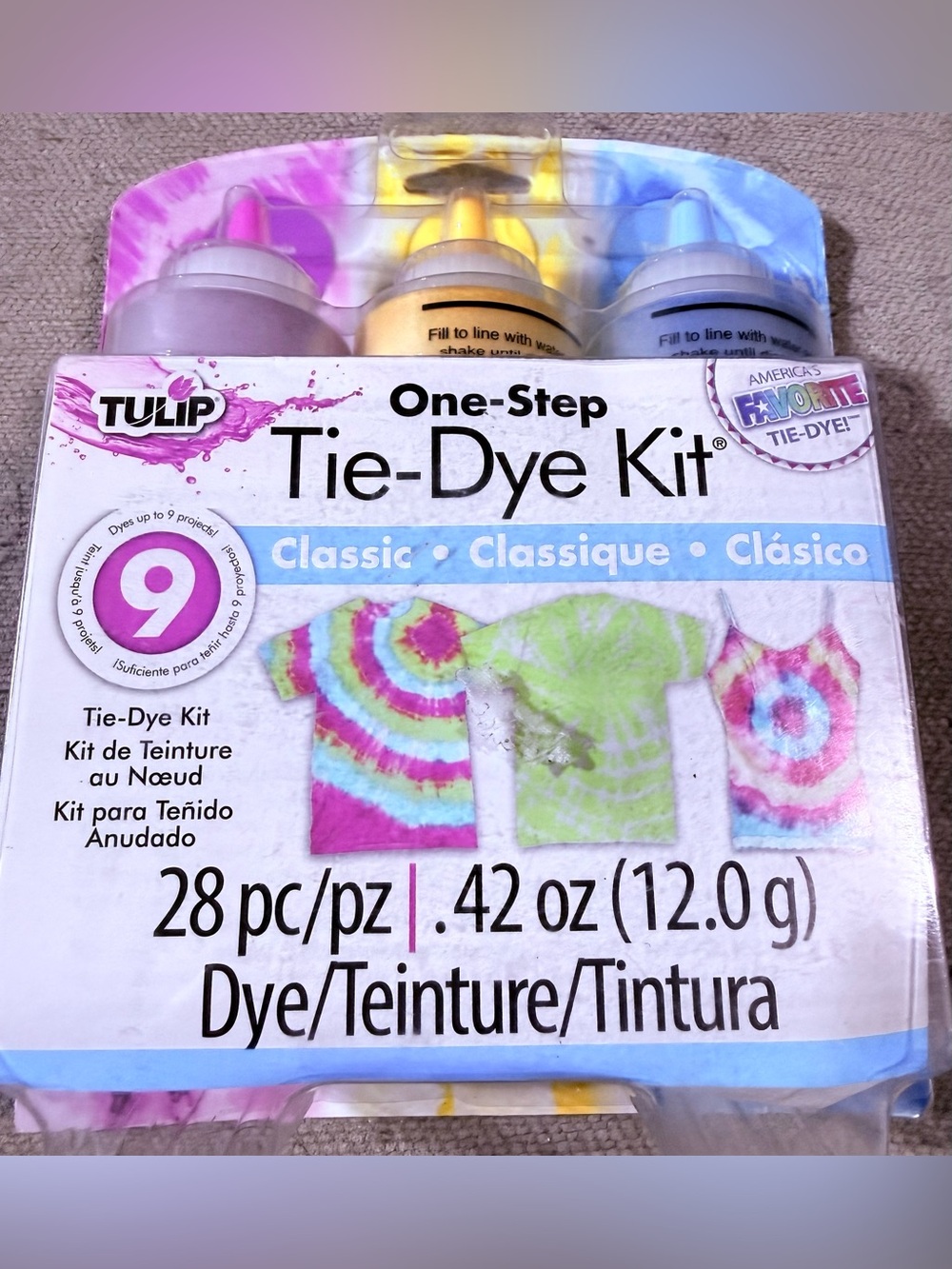 Tulip One-Step Tie-Dye Kit - Classic Colors (Pink, Yellow, Blue)